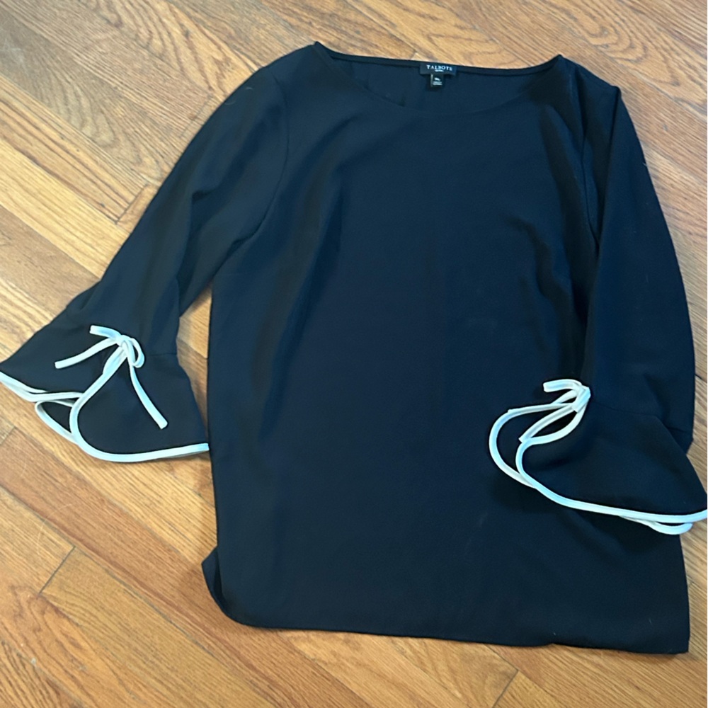 Talbots Classic Black Blouse petite M